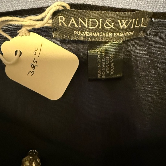 NWT Randi & Will Black  Oversized Poncho with Embellished Details - Picture 8 of 8